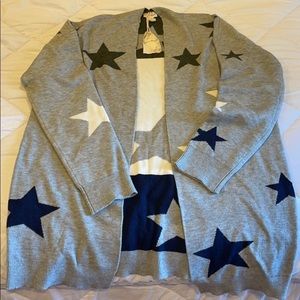Cute star print Hem & Thread open sweater Large